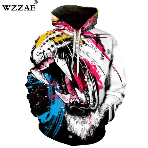 

colorful tiger hoodies men women 3d sweatshirts autumn novelty pullover fashion tracksuits plus s-6xl hooded brand sweatshirts, Black
