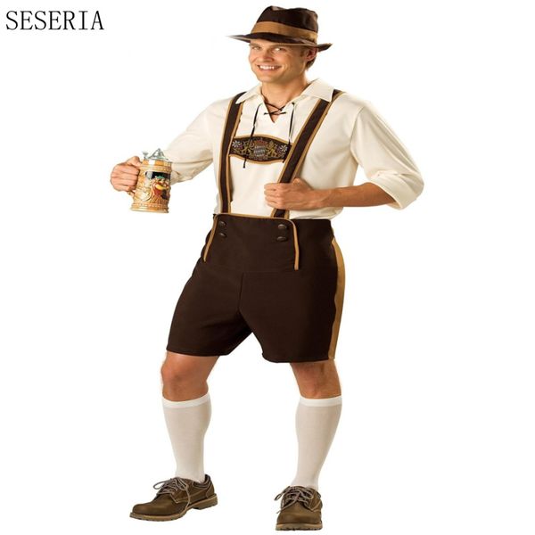 

seseria oktoberfest costume bavarian octoberfest german festival beer cosplay halloween costumes for men m l xl 2xl, Black;red