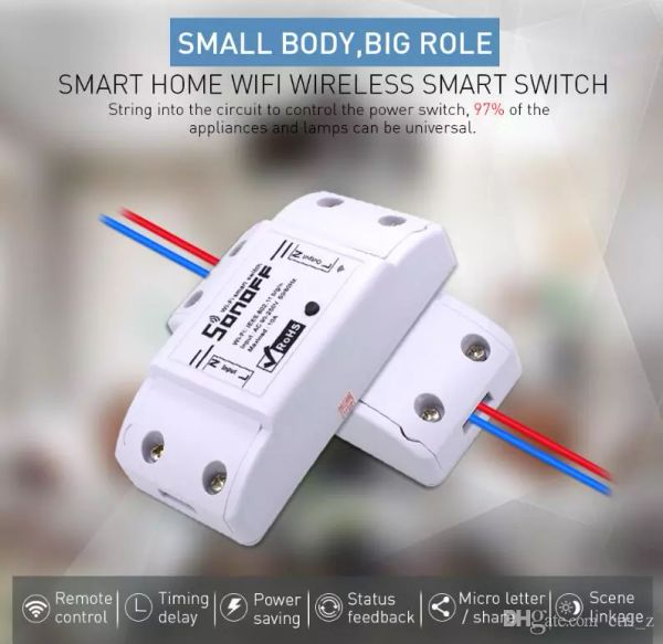 

original itead sonoff basic wi-fi smart switch module diy wireless remote domotica switches wifi light home controller