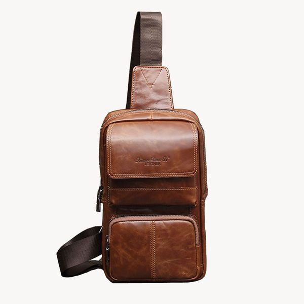 

fashion men's vintage open leather mens travel riding motorcycle crossbody bag man messenger bag sling chest