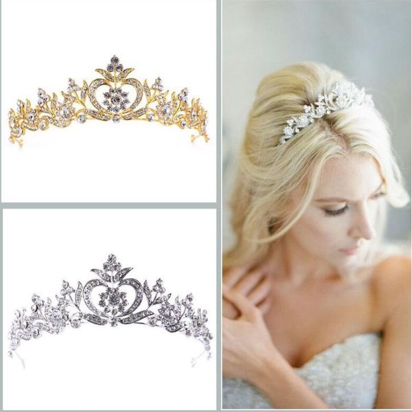 Coroa de liga de ouro ornamento do vestido de casamento acessórios coroa coroa da noiva