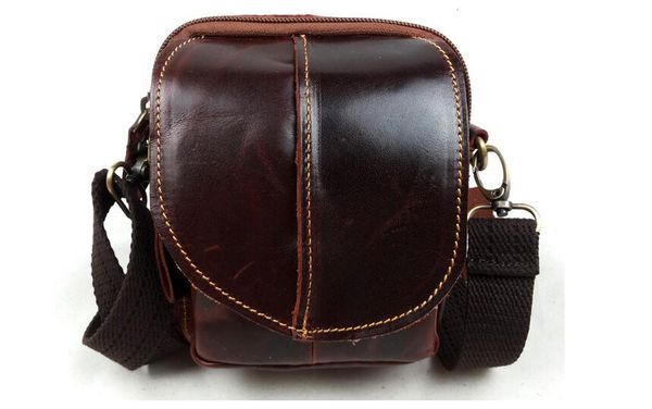 

new arrival genuine leather men's waist pack small flap bag mini messenger bag cowhide leather waist first layer