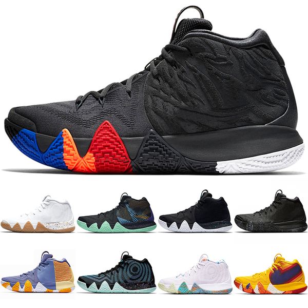 

kyrie irving 4 4s men basketball shoes uncle drew triple black oreo 70s 80s 90s mamba mentality red carpet sport sneaker 7-12 wholesale, White;red