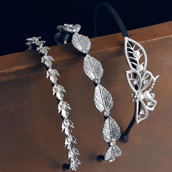 

designer hair jewelry metal leaves headbands for women bridal wedding jewelry classic headbands fashion of shipping, Silver