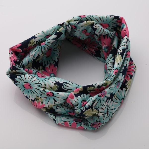 

flower headband fashion retro women elastic turban twisted knotted ethnic headband floral wide stretch girls hair accessories