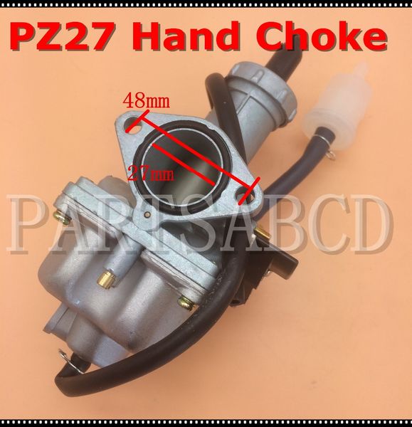 

pz27 27mm hand choke carburetor 150cc 200cc atv quad dirt bike motorcycle parts