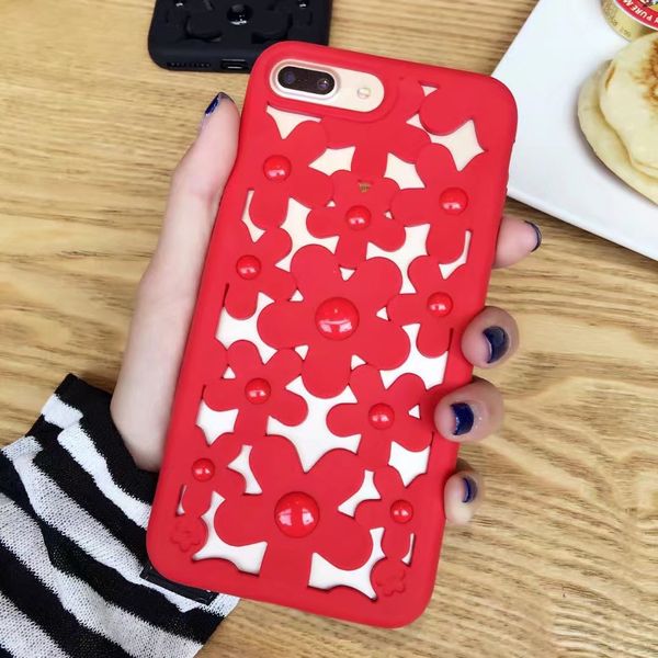 

factory sell for samsung note8 hollow out case daisy flower silicone mobile dissipate heat case for iphone x hollow out case