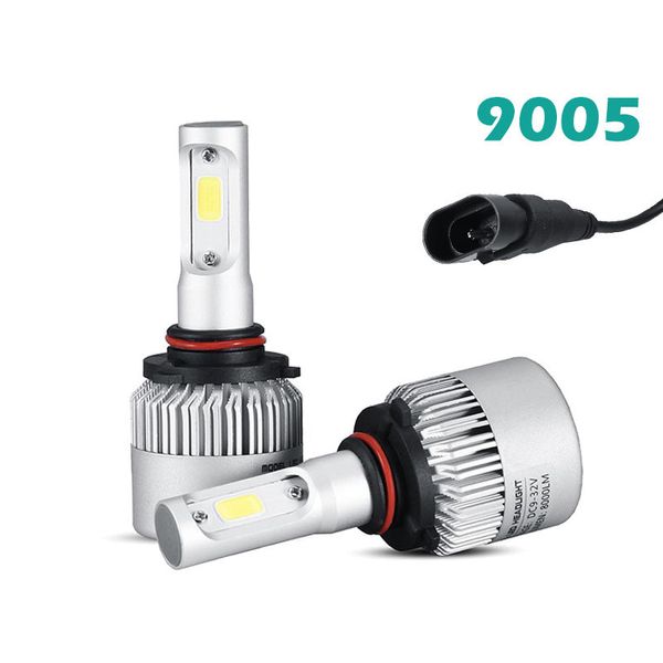 9005 / HB3 72 W / coppia Lampadina per fari a LED per auto 6500K 8000lm Chip COB Fendinebbia per automobili Design all-in-one con ventola di raffreddamento