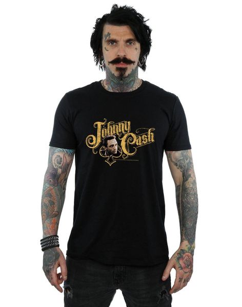 

johnny cash men's cash font 2018 new men's t shirt, White;black