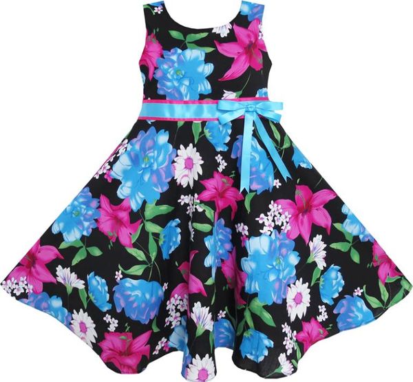 Sunny Fashion Girls Dress Leopard Print Summer Beach Sundress Size 4-12