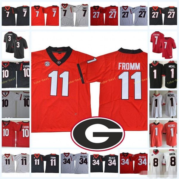

Georgia Bulldogs Jake Fromm College Football Jerseys Todd Gurley Nick Chubb Herchel Walker Sony Michel Jacob Eason Roquan Smith NCAA Bulldog