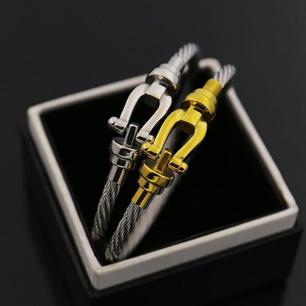 

New fa hion arrival man and women bracelet luxuriou with geniuine leather tainle teel love bangle with magnet cla p hel 3 color