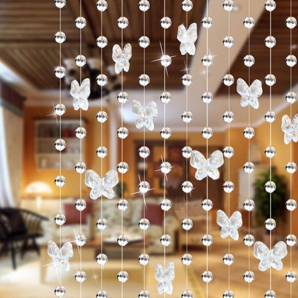 

drop shipping 1 meters glass crystal beads curtain butterfly water droplets shaped wedding curtain bead decor pendant