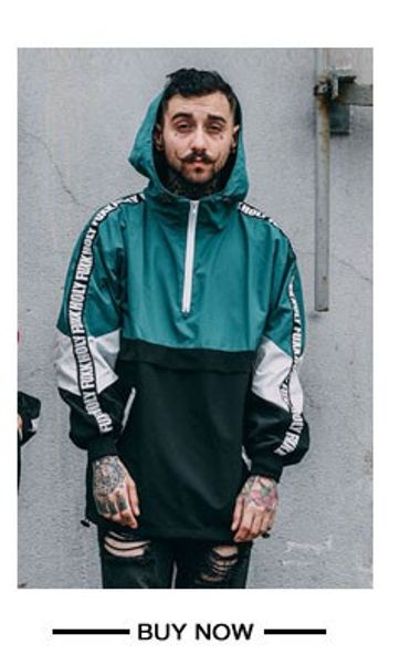 

new patchwork color block pullover hooded jackets autumn zipper tracksuit casual jacket coats hip hop male streetwear, Black;brown