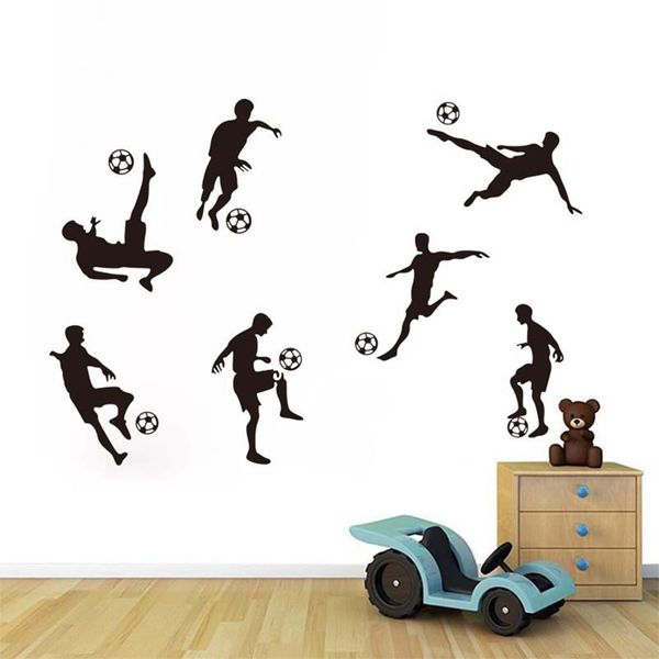 Futebol bola futebol adesivo de parede decalque quarto decoração esporte menino quarto futebol jogador arte decalque decor