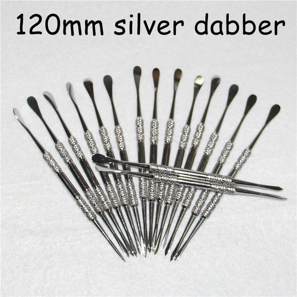 

120mm silver dabber tool for wax dry herb dab jar tools mat container vape
