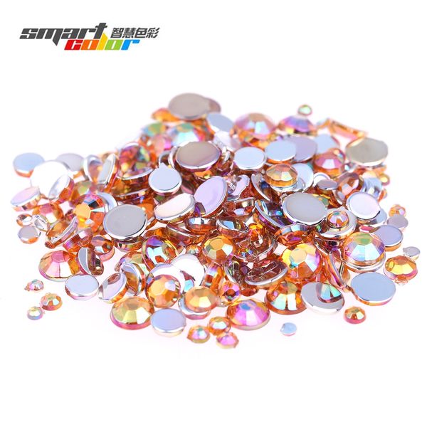 

orange ab color multi-size acrylic rhinestones shoes clothing decorations sparkling nail art decorations, Silver;gold