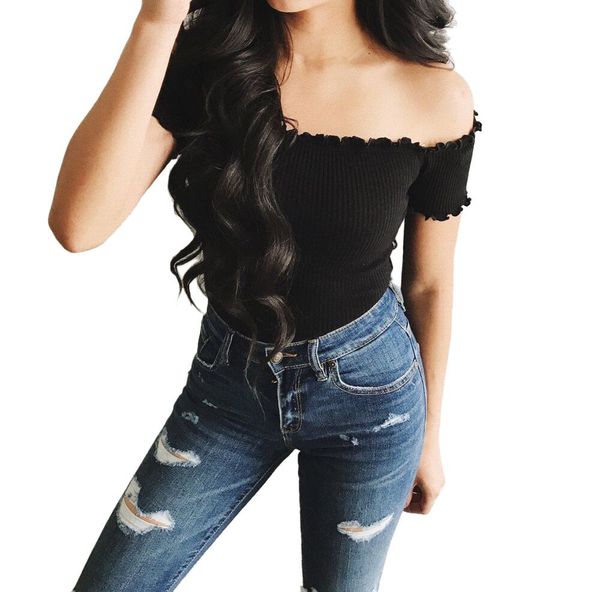 

off the shoulder for women solid strapless female short in four colour new fashion 2018, White