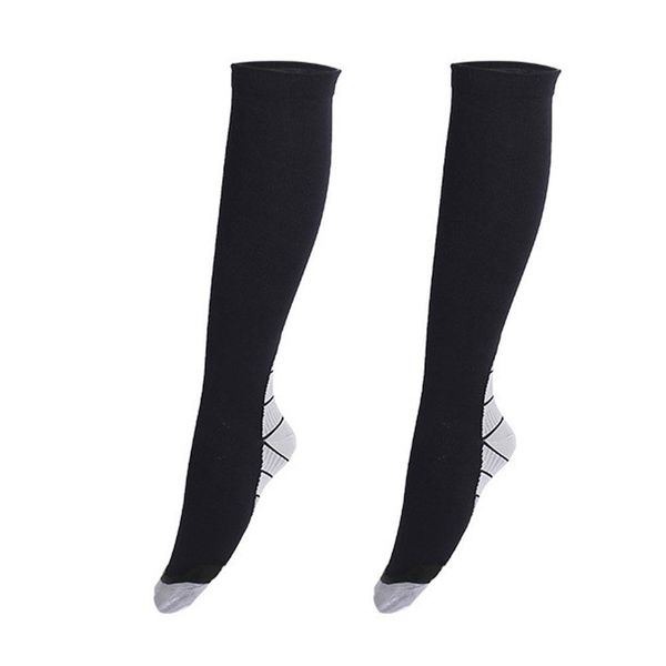 

1 pair men women sport compression leg support sleeve stretch socks gray, Black