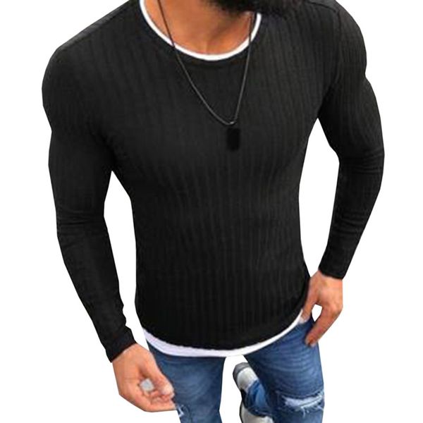 

2018 autumn men clothing casual fit slim basic knitted sweater pure color pullover skinny thin sweaters plus size 4xl 5xl, White;black