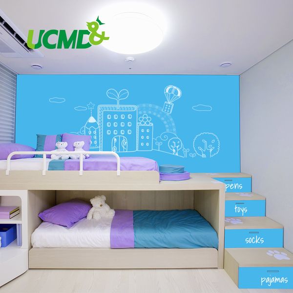 Flexible Whiteboard Sticker Dry Erase Drawing Writing Board Kitchen Wall Stickers Hold Magnets Home Wall Room Decor Blue Color Wall Tattoos Decals