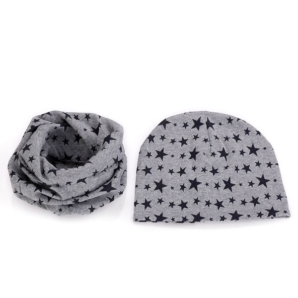 

2018 star smile solid color cartoon cotton beanie+collar sets for baby under 3 year one layer thin boys girls kids cap scarf hat