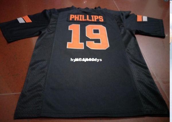 

men #19 black orange justin phillips oklahoma state alumni college jersey or custom any name or number jersey, Black;red