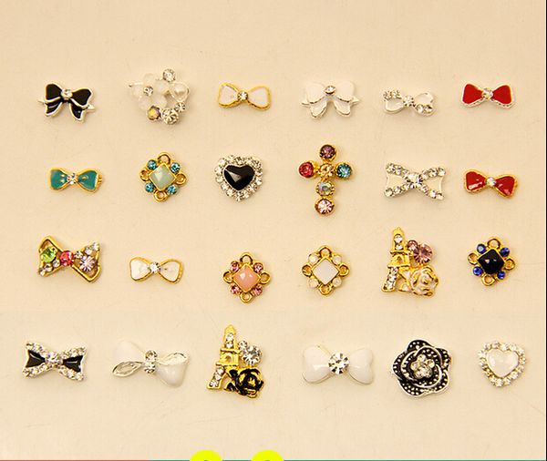 

nail accessories aolly bridal fake nail jewelry wholesale polish stickers 20pcs/lot, Silver;gold