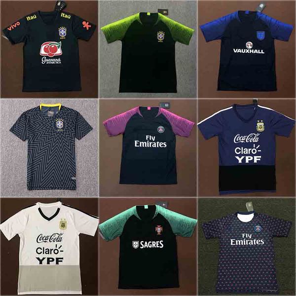 

Top 2018 brazil training jer ey dark green bre il pant argentina 2018 white dark blue pre training occcer hirt uniform