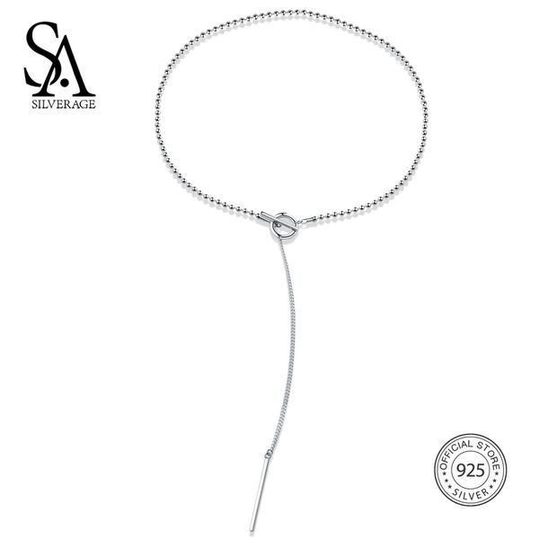 

sa silverage 925 sterling silver vintage chains necklaces for women with popcorn chain colar collier femme new year gifts 14.9g