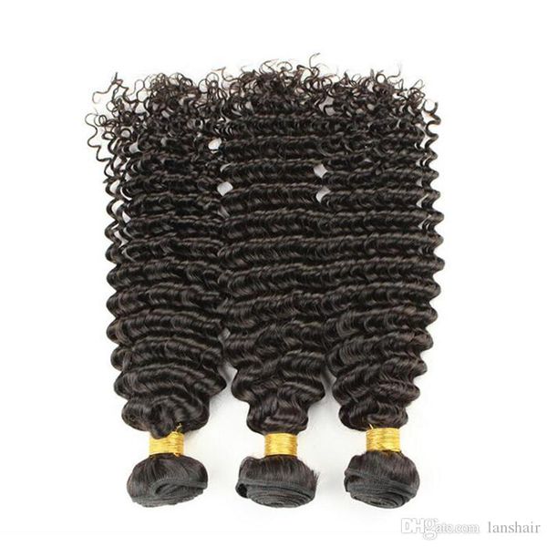 

бразильские волосы девственницы малайзии 3 связки малайзии глубоководные волосы продукты волос 8а класс девственницы необработанные наращива, Black;brown