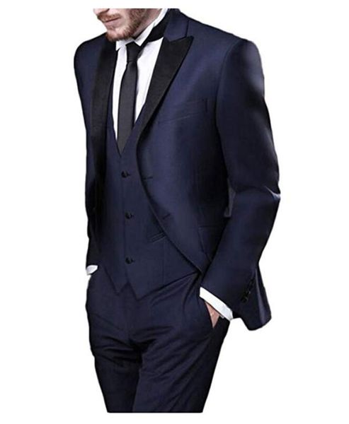 Acquista Elegante Abito Da Sposa Blu Scuro Con Risvolto A Punta 4