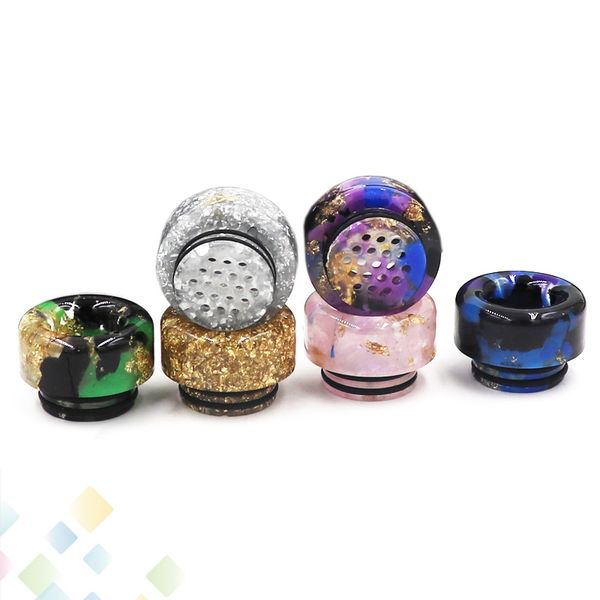 

19 holes filter Drip Tip Wide Bore Drip Tip Heat insulation Buttons Style Epoxy Resin 810 Drip Tip Flower Mouthpiece DHL Free