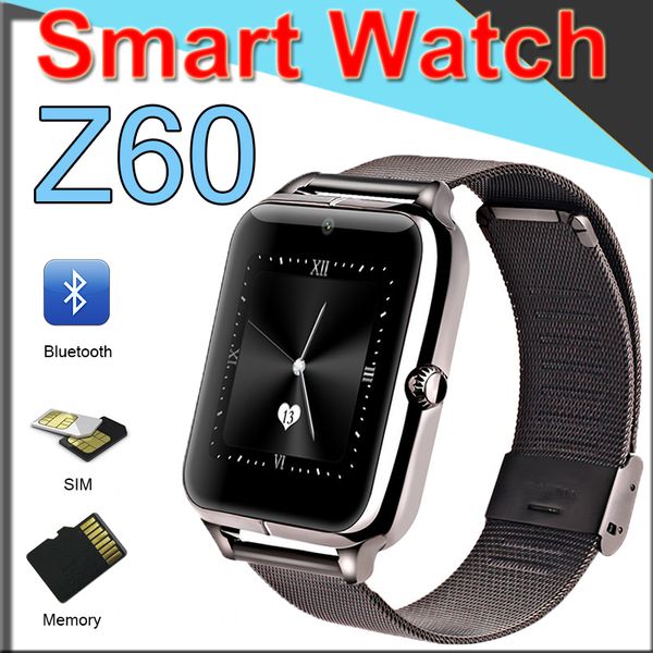 

Z60 Smart Watch Bluetooth Smart Bracelet Support SIM Record Sleep State TF Card Stainless Steel Fitness Tracker for Android and IOS XCTZ1