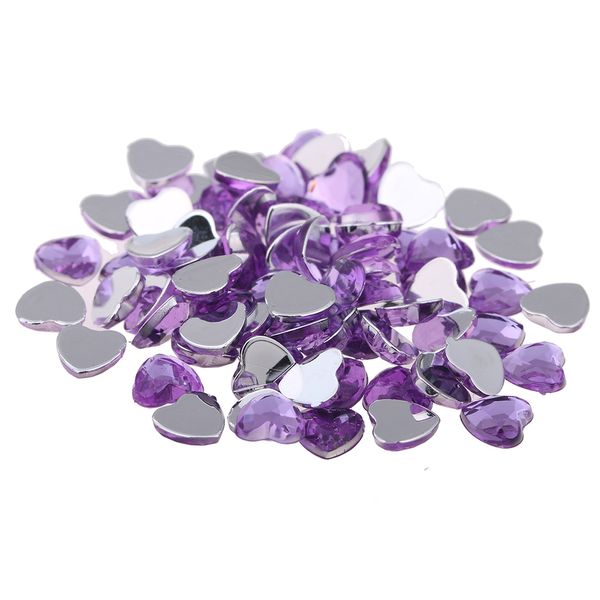 

8mm 1000pcs many colors heart shape flat back flat facets acrylic rhinestones glue on beads diy jewelry making supplies, Silver;gold