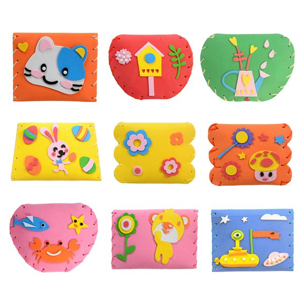 DIY 3D Eva Espuma Etiqueta Kids Carteira dos Desenhos Animados Carteira Puzzle Criança Artesanato Brinquedo Kits Crianças Educação Educação Brinquedos