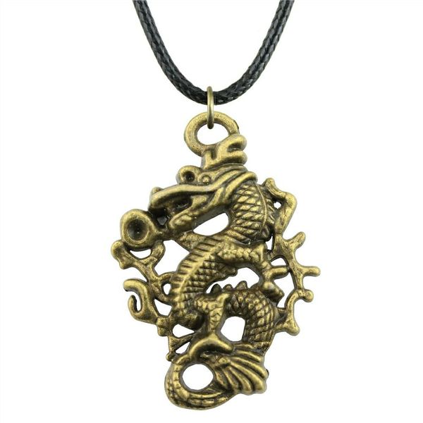 

wysiwyg 5 шт. кожа цепи ожерелья подвески колье воротник ожерелье женщины дракон 50x35mm n6-a11968, Golden;silver