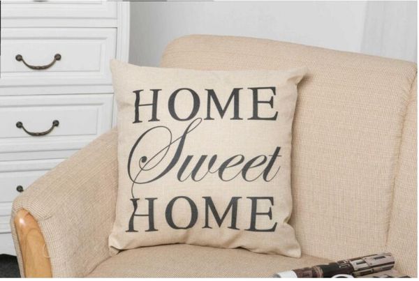 

letter print cotton flax pillow case cover car sofa pillow sham armchair for living / study / dining room bedroom l sdp 015