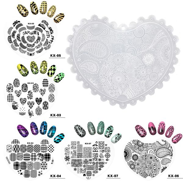 

nail art love heart shaped plastic nail painting pad, White