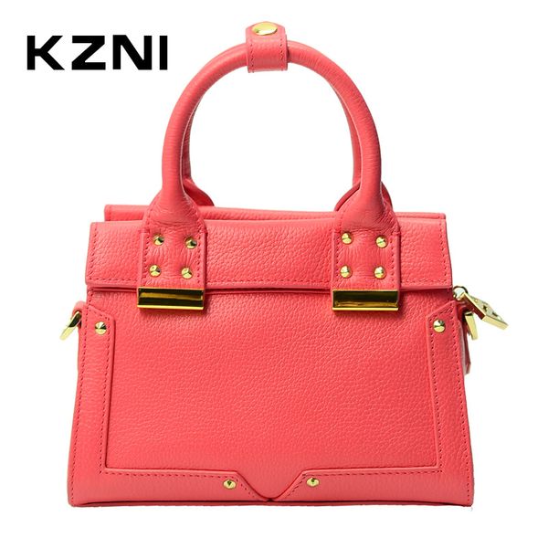 

kzni real leather handle bags female luxury handbags women bags designer women messenger sac a main pochette 1421-1422