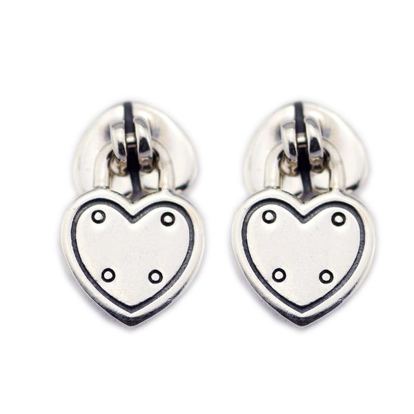 

fashion silver earrings love locks earrings european style heart shape 925 sterling silver jewelry for woman diy party make up