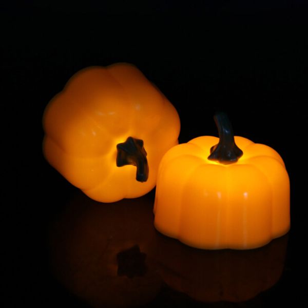 

halloween pumpkin flameless candles led battery powered light cnadles small candle lamp lantern ghost festival decoration