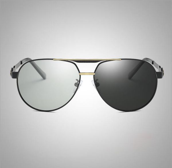 

two color galvanized leopard head color changing polarizing sunglasses, male anti uv driver sunglasses, White;black