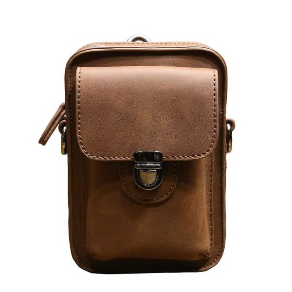 

vintage crazy horse pu leather mens waist bag travel fanny pack belt loops hip bum bag wallet purses phone pouch w021