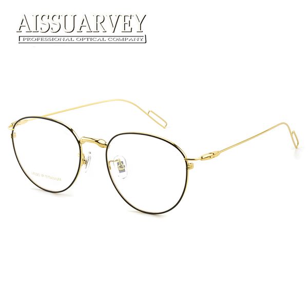 

pure titanium round vintage optical eyeglasses frame brand designer eyewear women men fashion big light retro glass, Silver