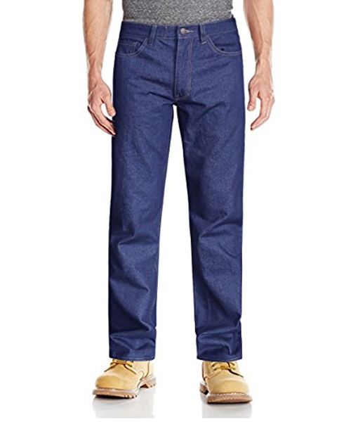 

hard land menâs flame resistant pants relaxed fit fr jeans casual denim fr pants, Blue