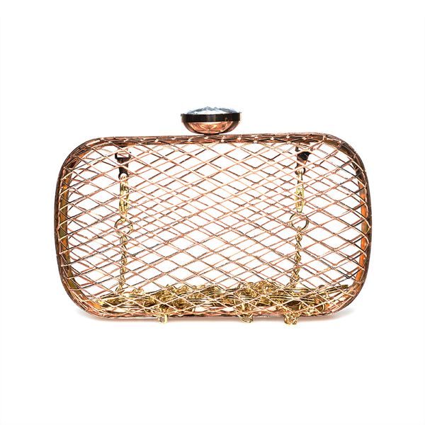 

women metal hollow out evening clutch bags cross net diamond buckle chain shoulder bag hand bag bridal wedding party wallet