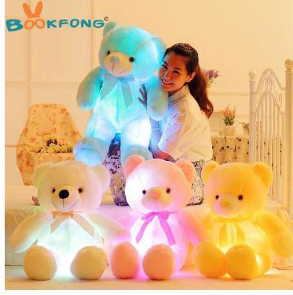 Bookfong 50 cm illuminazione creativa LED Teddy Bear Peluche Animali Peluche Giocattolo Colorato Glowing Teddy Bear Regalo di Natale per bambini