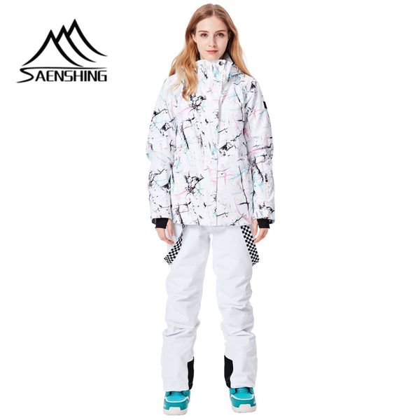 

saenshing 2018 ski suit women waterproof thermal winter snowboard jacket+pants breathable ladies snowboarding skiing suit set