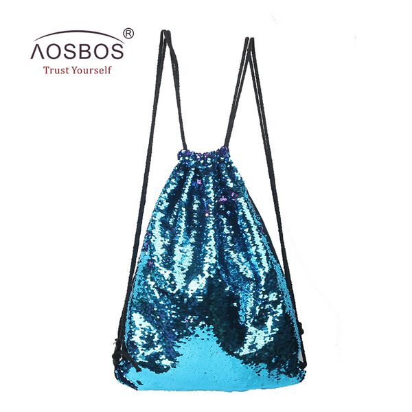 

aosbos 2018 mermaid drawstring backpack foldable sports gym bag outdoor women men training fitness bags drawstring bag for shoes